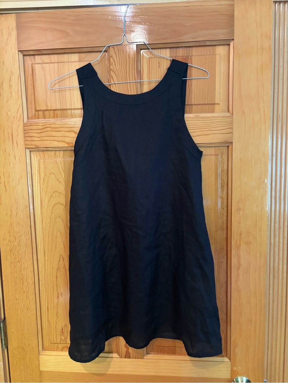 Black linen swimsuit coverup